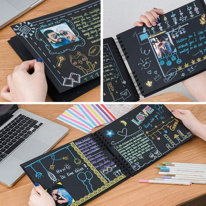 Fotoalbum zum Selbstgestalten DIY Fotobuch 80 S. Schwarz 28,5x21cm