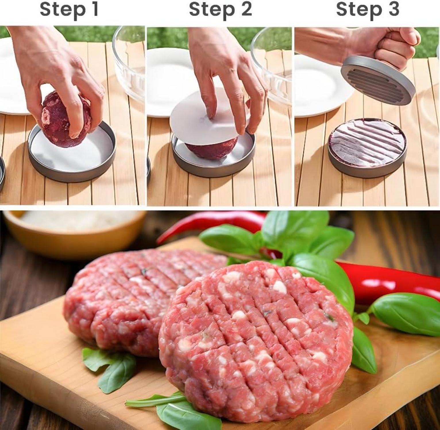 Burgerpresse Antihaft Patty Presse mit 100 Wachspapierbögen