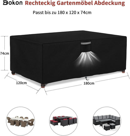 Dokon Gartenmöbel Abdeckung 180x120x74cm Oxford Gewebe