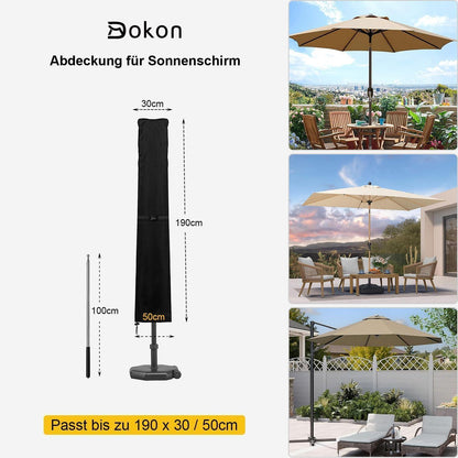 Sonnenschirm Schutzhülle Wasserdicht für Ø 2m/3m