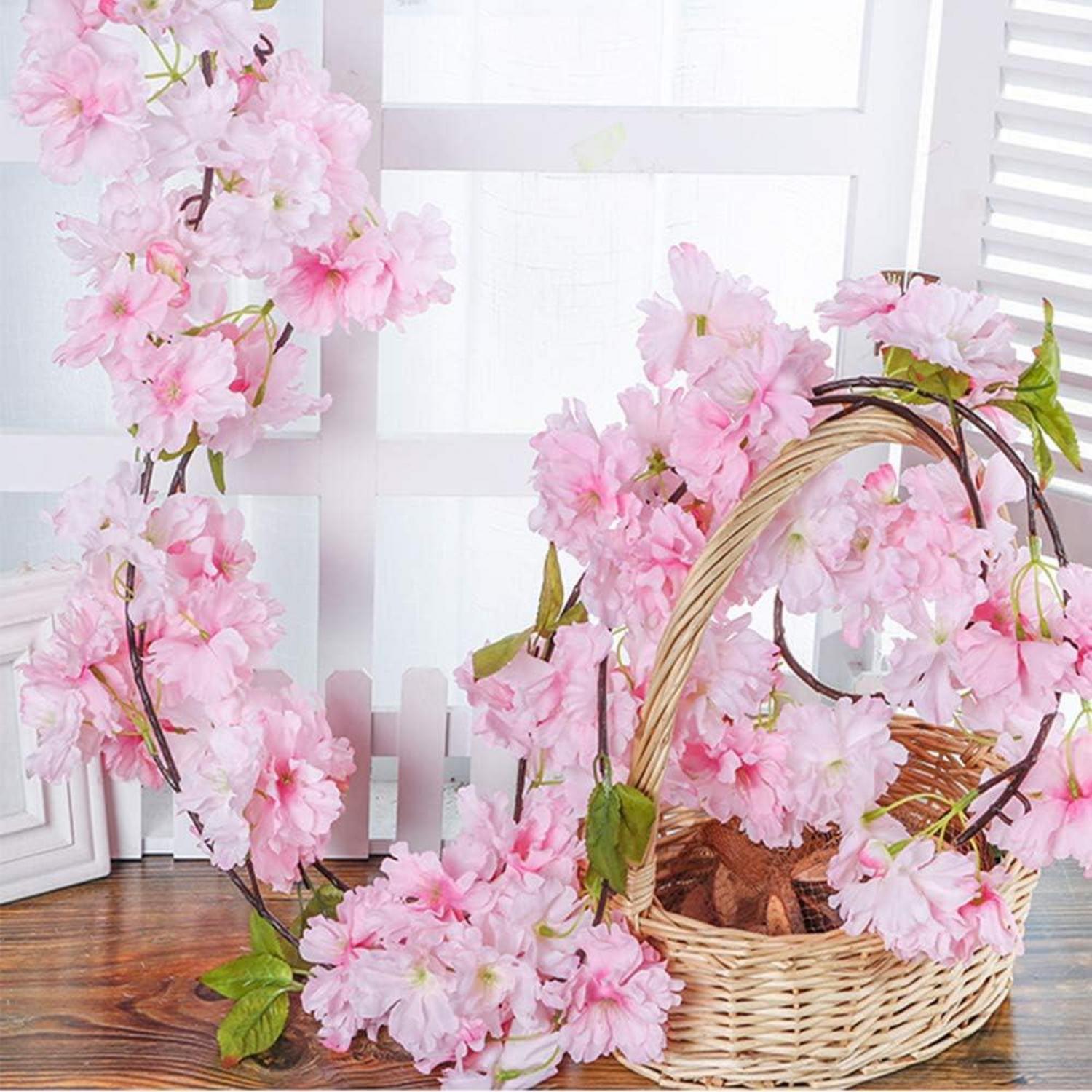 Kirschblütengirlande 2er Set Fake Blumen 180 cm Seide