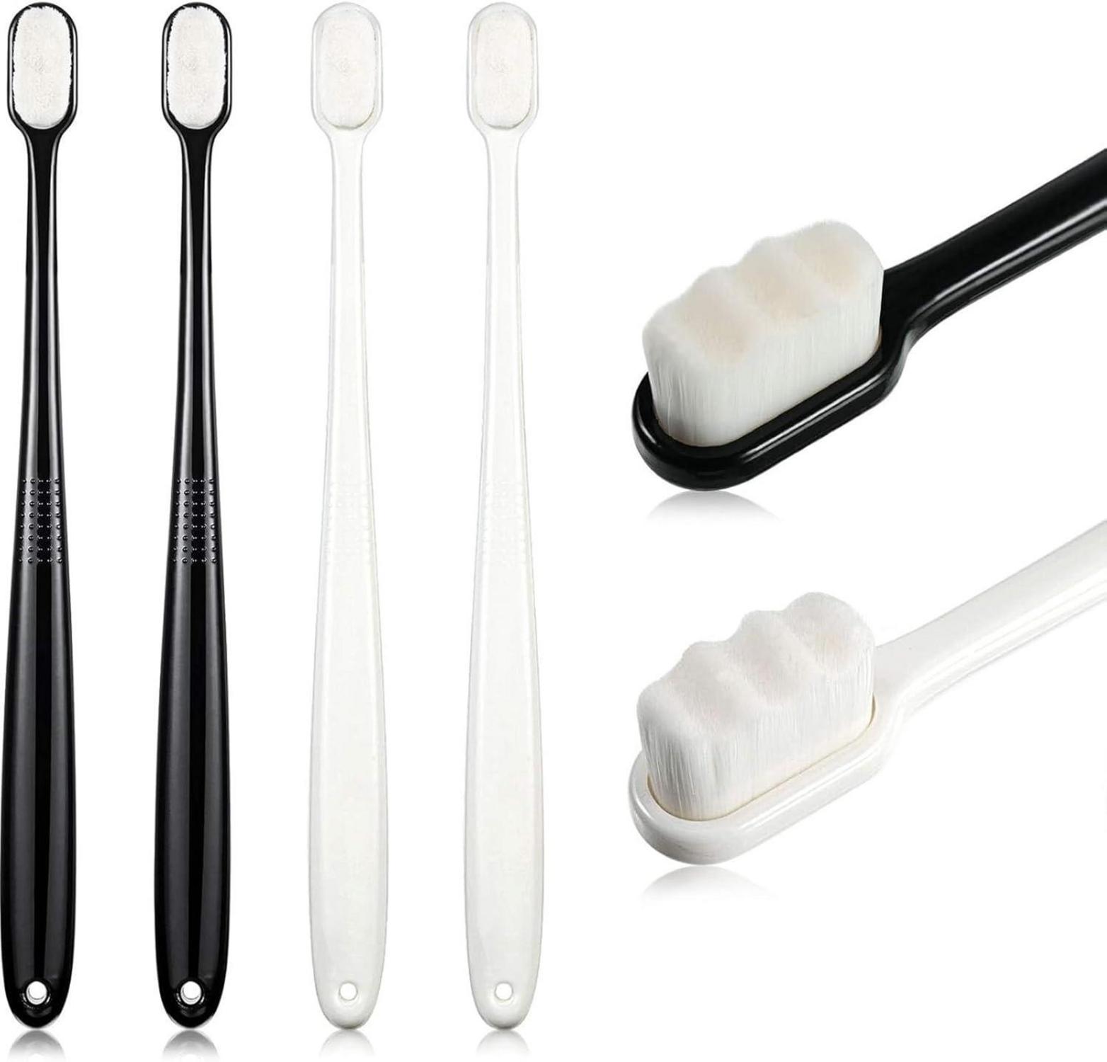 4-teilige Nano-Soft-Zahnbürste mit extra weichen Borsten