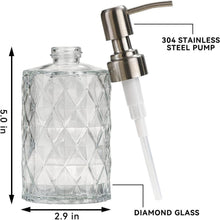 Glas Seifenspender Edelstahlpumpe 340ml Küche Bad