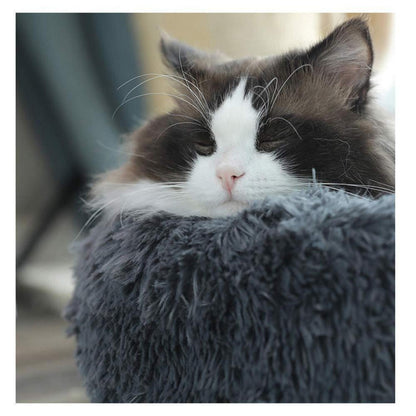 Flauschiges Hundebett Dunkelgrau 100cm – Abnehmbar & Waschbar