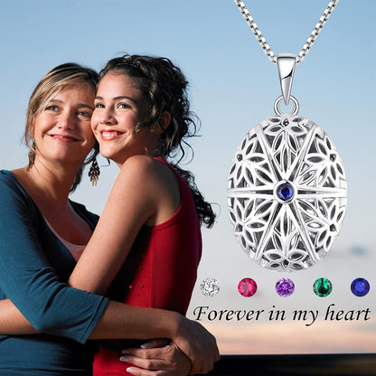 925 Sterling Silber Medaillon Halskette Damen
