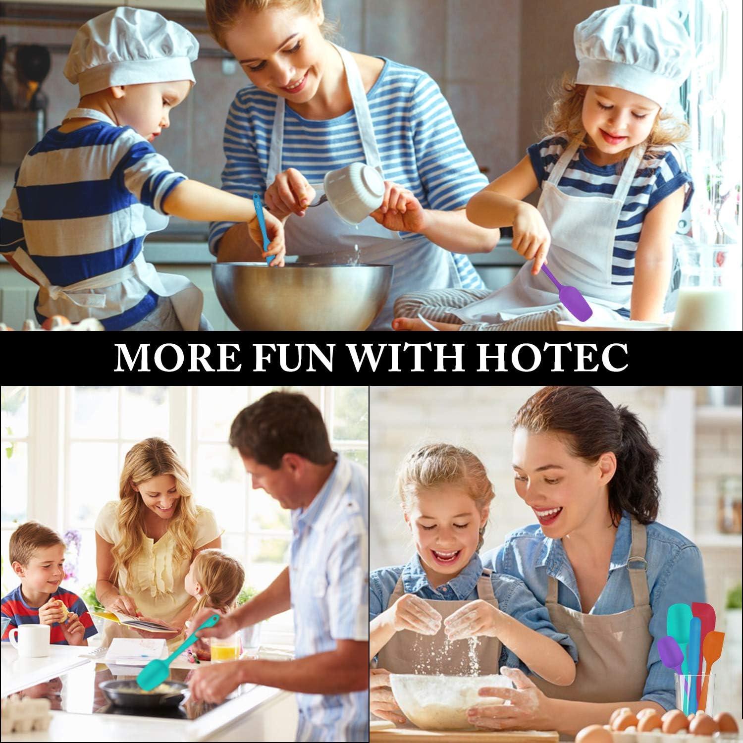 Hotec Teigschaber Silikon Spatel Set Küchenutensilien Backen Kochen Mischen
