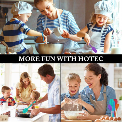 Hotec Teigschaber Silikon Spatel Set Küchenutensilien Backen Kochen Mischen
