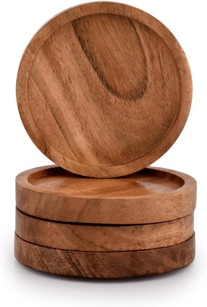 Kaizen Casa Holz Untersetzer Set 10,2 cm 4 Stück