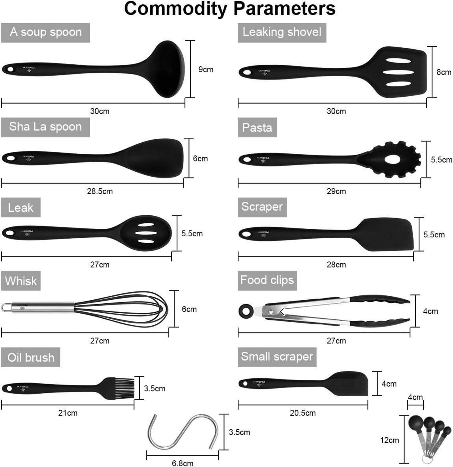 PHILORN Silikon Küchenutensilien Set 10-teilig