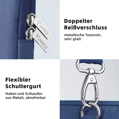 Voova Laptoptasche 17,3 Zoll Leicht Wasserdicht Schultergurt Blau