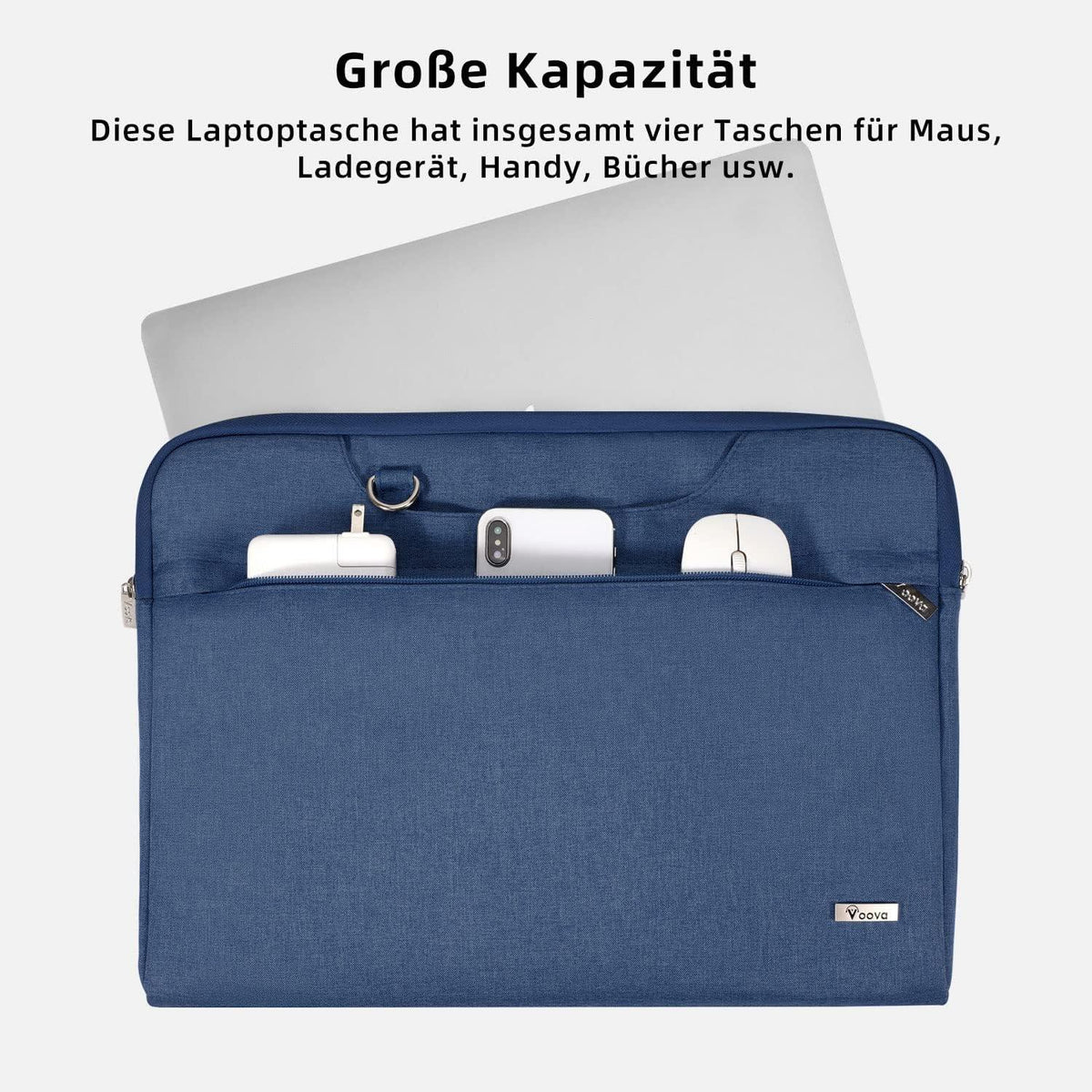 Laptoptasche 17,3 Zoll Blau Wasserdicht Schultergurt für Damen Herren