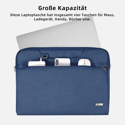 Laptoptasche 17,3 Zoll Blau Wasserdicht Schultergurt für Damen Herren