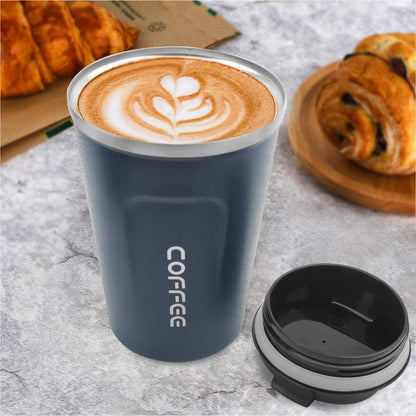 Schwarze Vakuum Kaffeetasse Edelstahl wiederverwendbare Isolierbecher