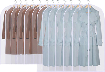 12er Set Transparente Kleidersäcke Anzugtasche Mottenschutz