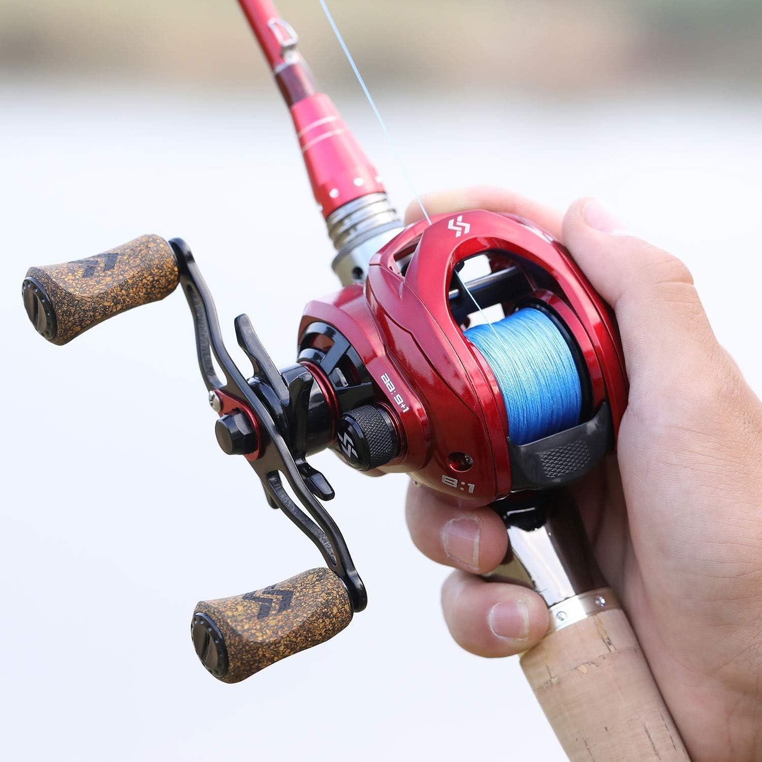 Baitcasting Angelrolle 8:1 Übersetzungsverhältnis magnetisches