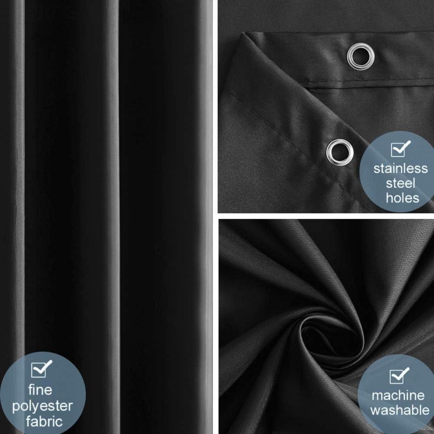 Duschvorhang Überlänge Textil Anti-schimmel Schwarz 200x200cm