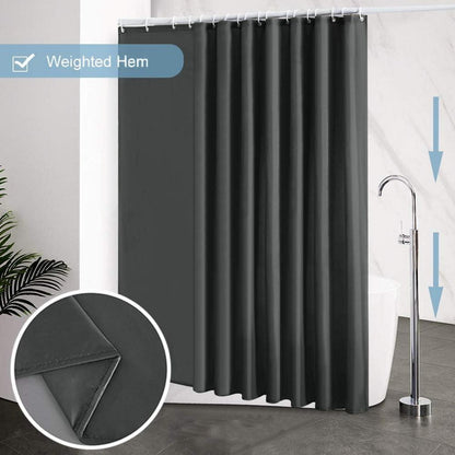 Extra breiter Duschvorhang Dunkelgrau 275x180cm Antibakteriell & Wasserdicht