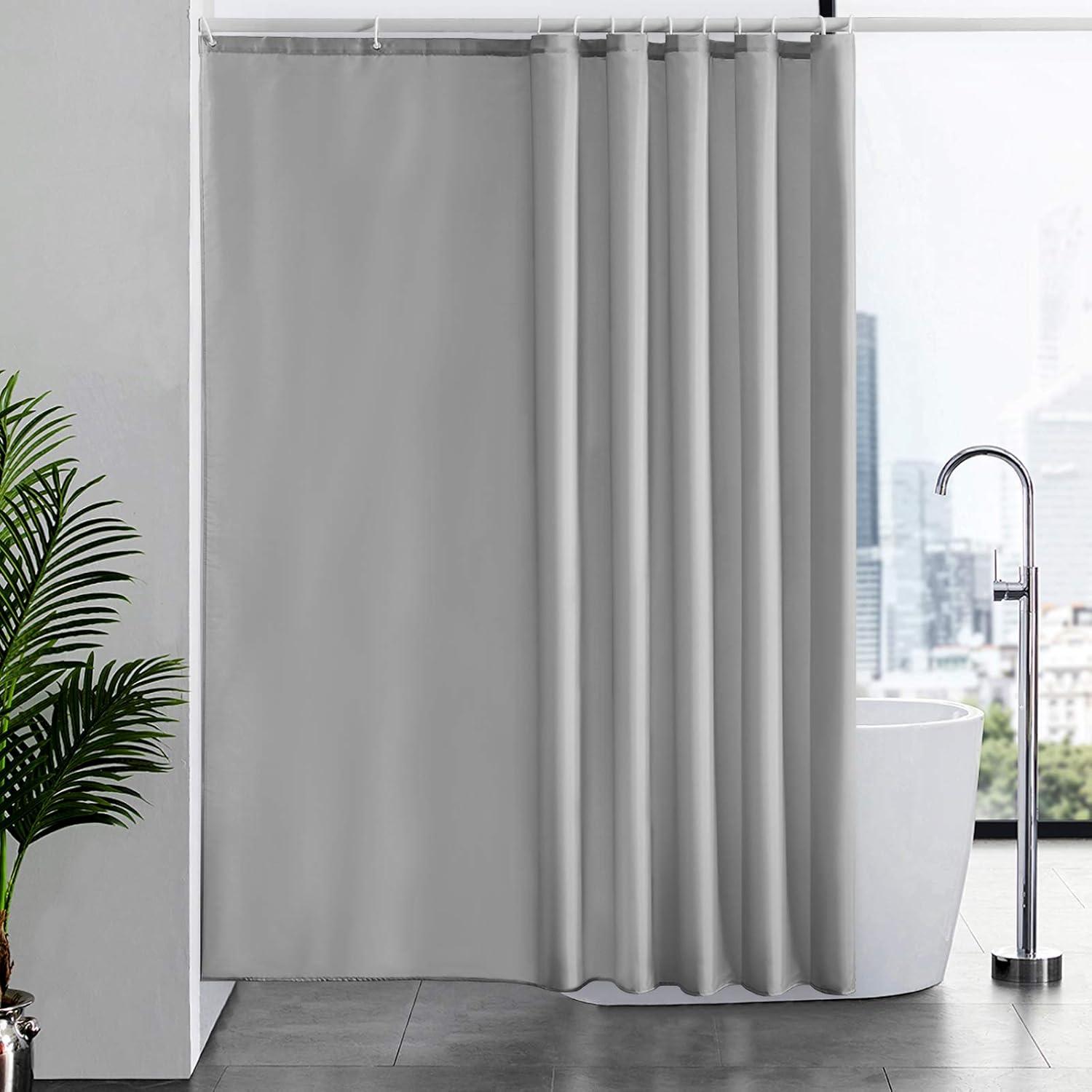 Duschvorhang Überlänge Anti-schimmel Textil Wasserdicht Waschbar Grau