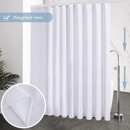 Duschvorhang Überlänge Anti-Schimmel Textil Weiß Wasserdicht 275x180cm