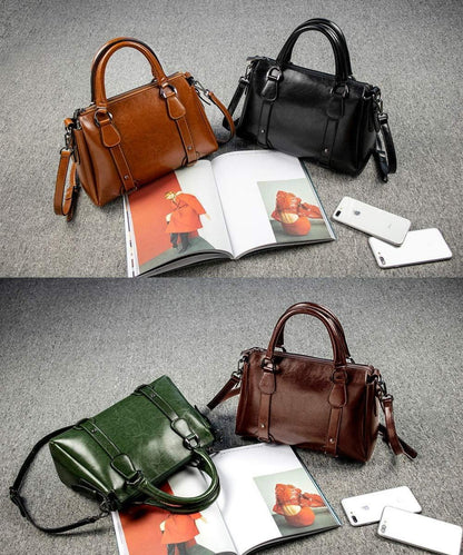 Weinrote Leder Handtasche Henkeltasche Umhängetasche 30x14x21cm