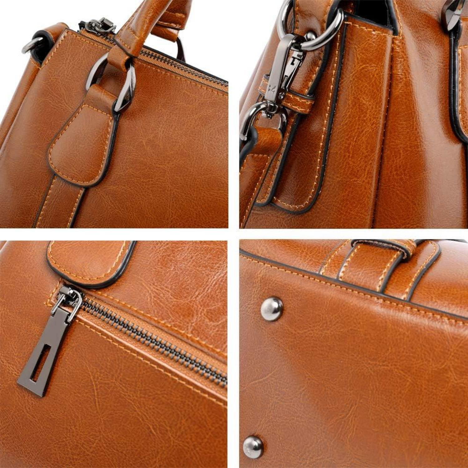 Leder Handtasche Damen Braun Schulter Umhängetasche Hohe Qualität