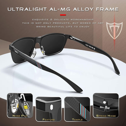 ATTCL Polarisierte Sport Sonnenbrille Herren UV400 AL-MG Rahmen Golf Angeln
