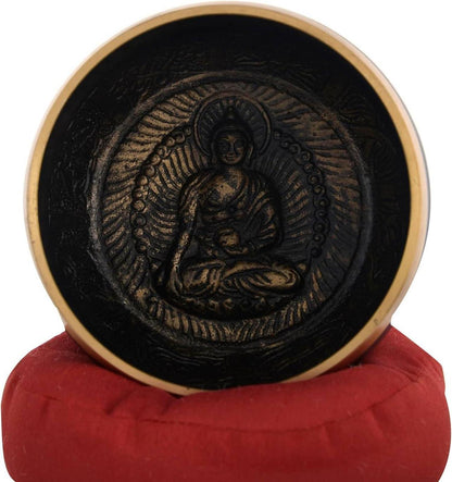 Tibetan Singing Bowl Set Chakra antikes Design Holzklatsche