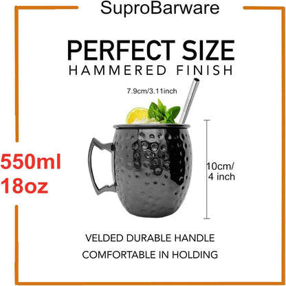 Moscow Mule Becher Set 4er Gunmetal Schwarz 550ml Genießen