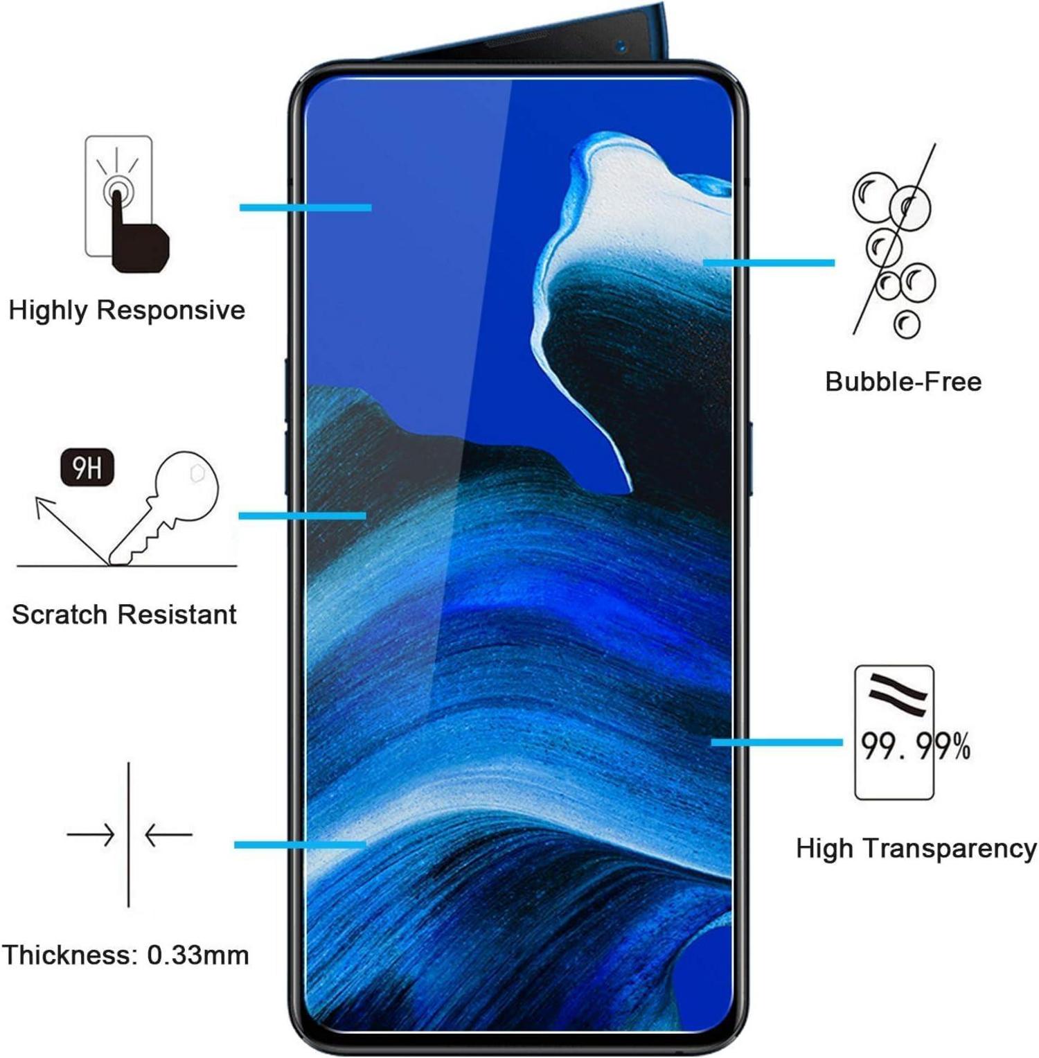 Panzer Schutz Glas Oppo Reno 2 2Z 2 Stück 9H Härte HD