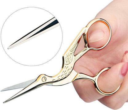 Storch Nähschere 2er Pack Edelstahl Vintage Stil Stickerei Handarbeit 9 cm 11.5 cm