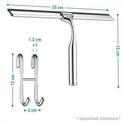 Edelstahl Duschwischer 25cm Duschabzieher Fensterabzieher Badezimmerwischer