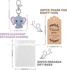 Elefante Schlüsselanhänger Set Taufe Junge 20 Stk Dankeschön