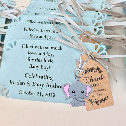 Elefante Schlüsselanhänger Dankeschön Set 20 Stk für Taufe & Party