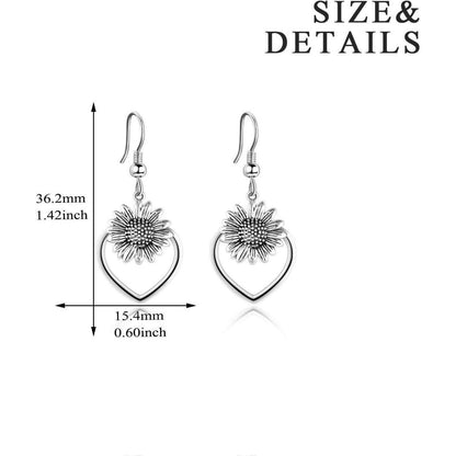 Tulip Daisy Silber Ohrringe Statement Blumenschmuck Frauen