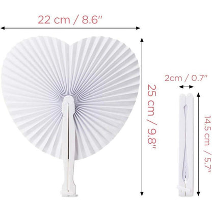 24er Pack Weiße Handfächer Hochzeit Deko Party Accessoires