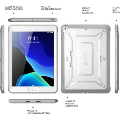 Schutzhülle für iPad 10.2 mit Displayschutz und Ständer (Weiß)