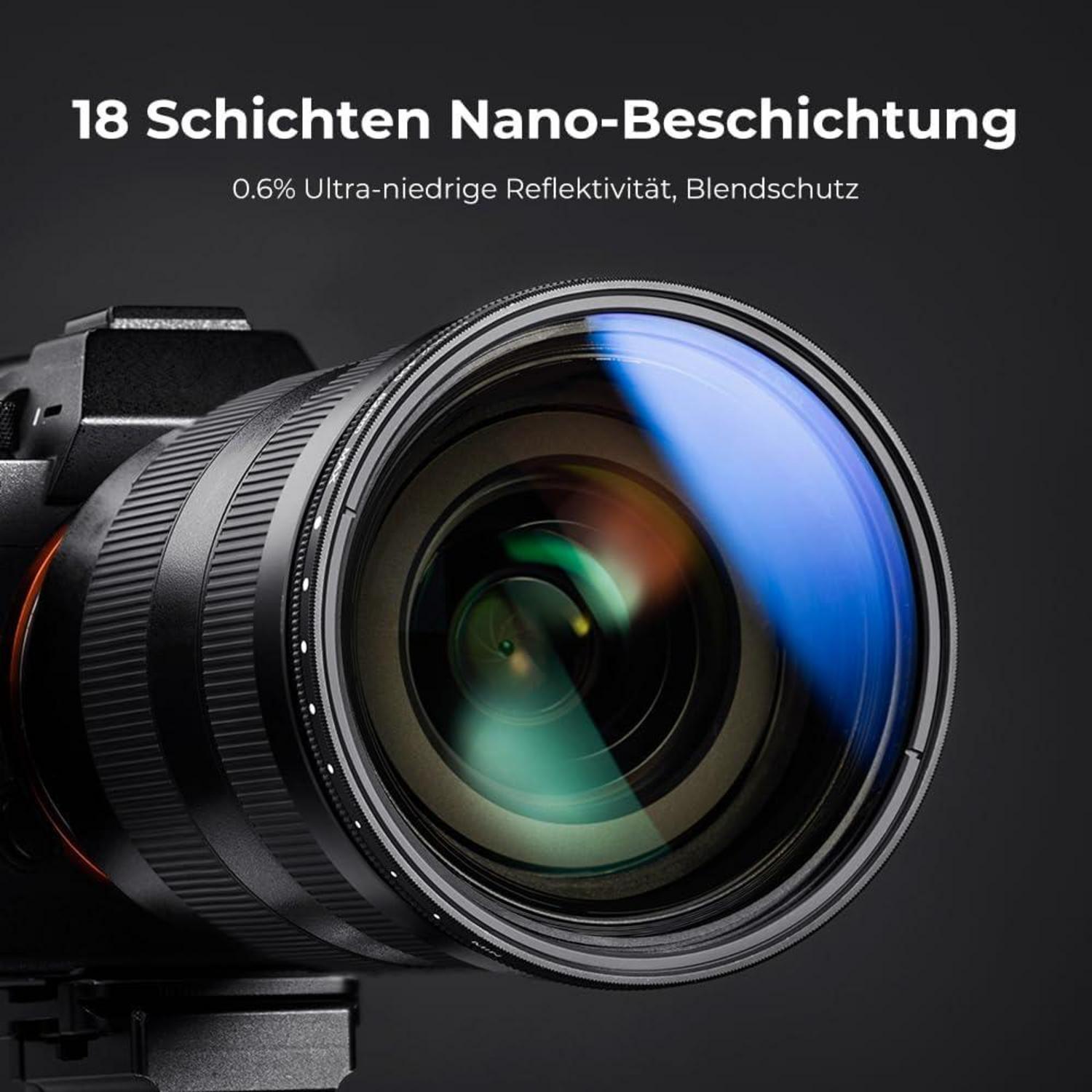 46mm Variabler ND2-400 Graufilter Slim Design Neutral