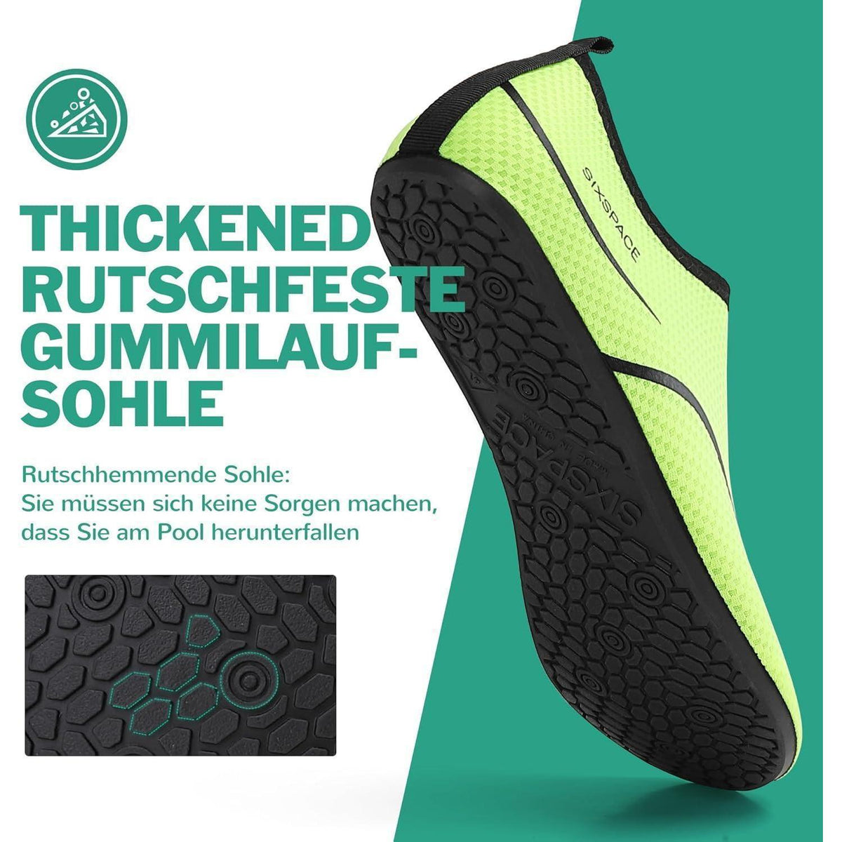 Badeschuhe Wasserschuhe Schnell Trocknend Rutschfest Grün 42