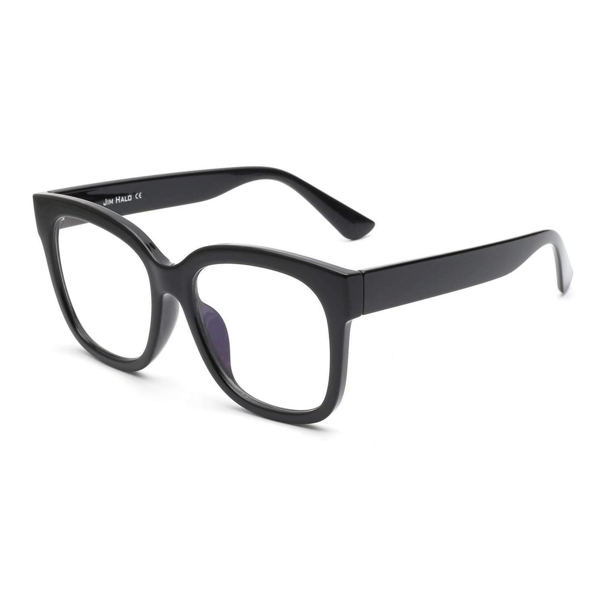 Blaulichtblockerbrille Damen Übergroß Quadratisch Schwarz