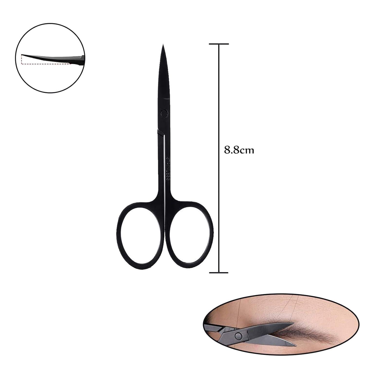 Augenbrauen Pinzetten Set Profi Edelstahl 5tlg mit Schere