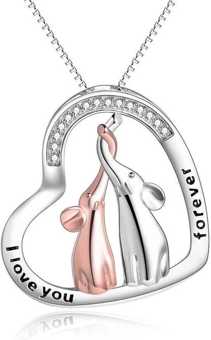 Elefantenanhänger Halskette 925 Sterling Silber Muttertagsgeschenk