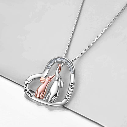 Elefantenanhänger Halskette 925 Sterling Silber Muttertagsgeschenk