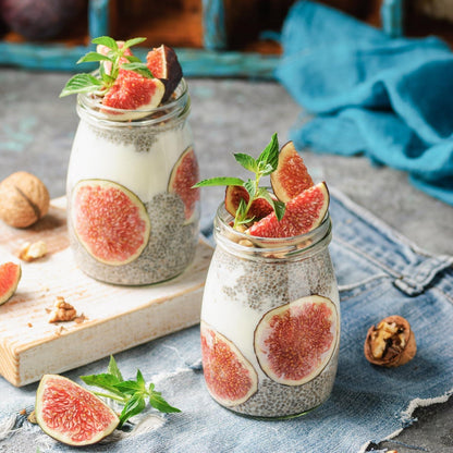 Danmu Art 6 Stück Joghurt-Pudding-Gläser 100 ml mit roten Gingham-Deckeln