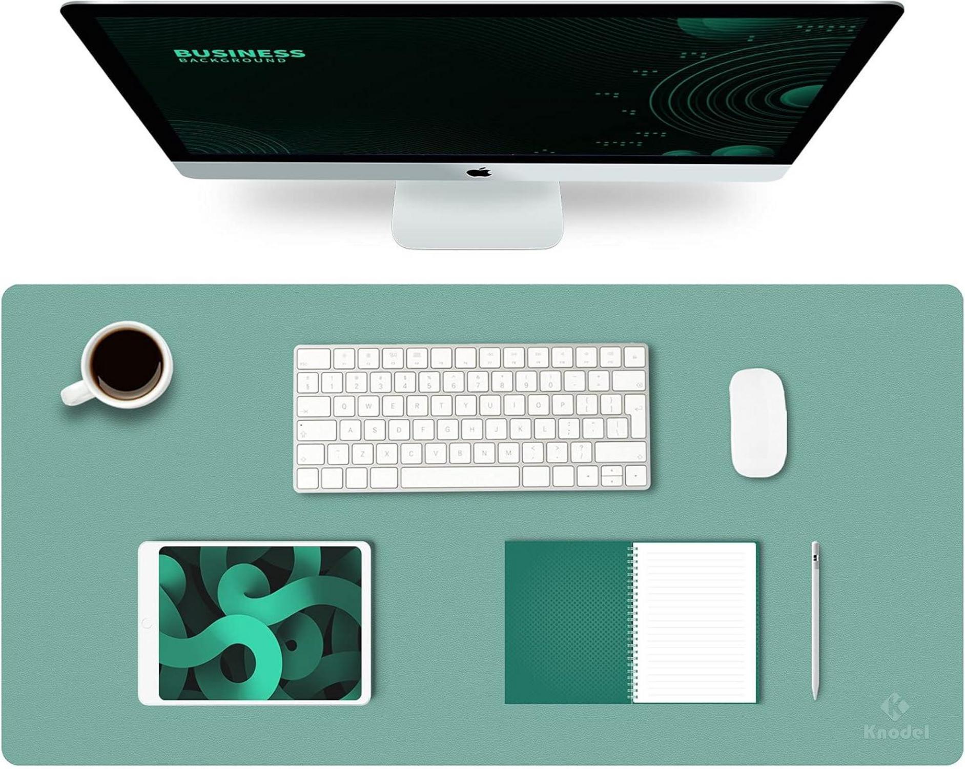 Wasserdichte Schreibtischunterlage 80x40cm PVC doppelseitig Green Gray