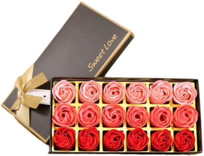 18er Set Rose Duftende Blumen Badeseife in Geschenkbox - Geschenkset