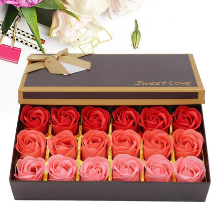 18er Set Rose Duftende Blumen Badeseife in Geschenkbox - Geschenkset