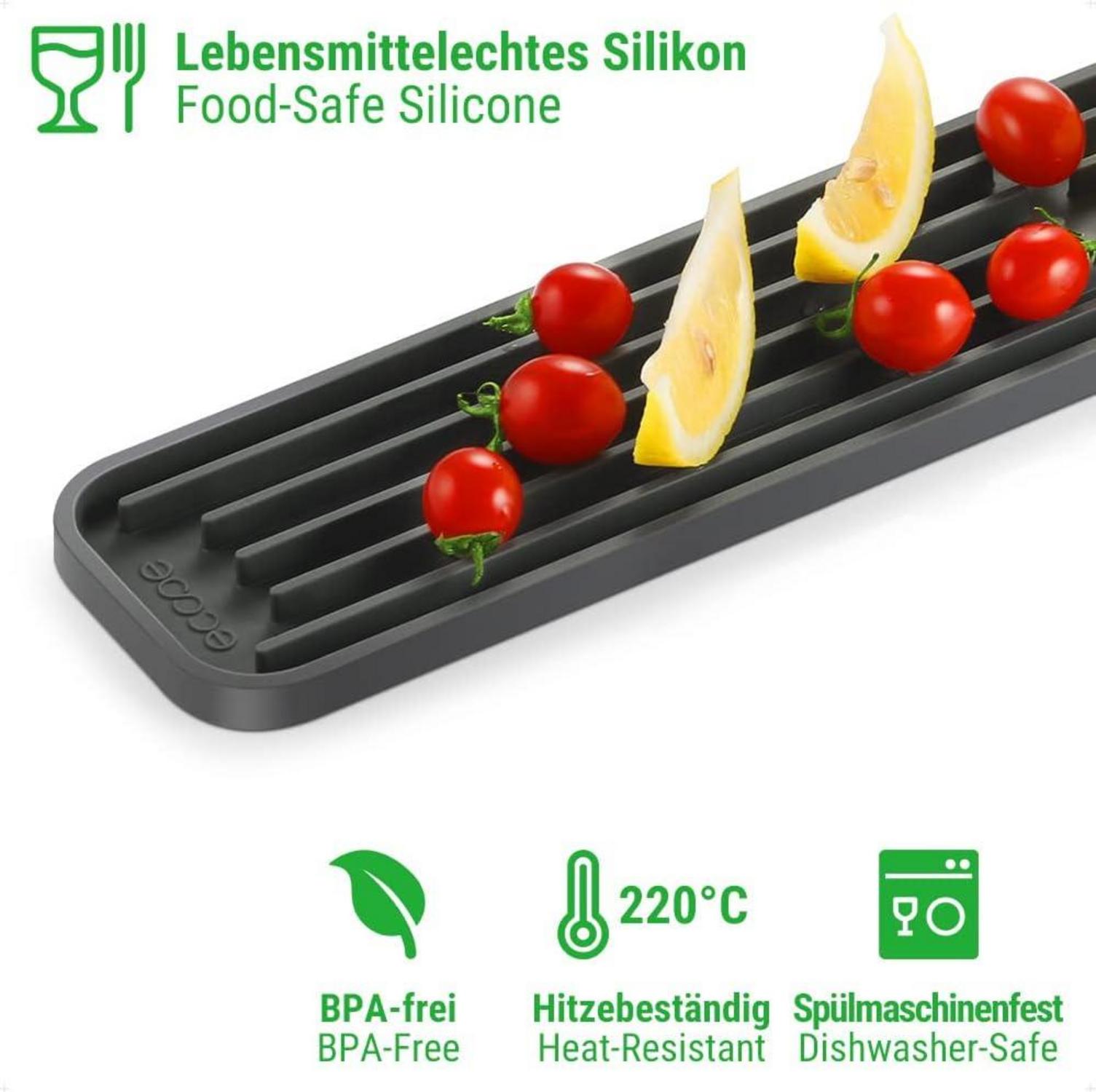 Ecov Silikon Abtropfmatte schmal Trockenmatte für Gläser Flaschen