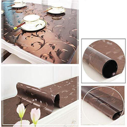 PVC Tischdecke wasserdicht braun 90x180 cm - Tischfolie Küche