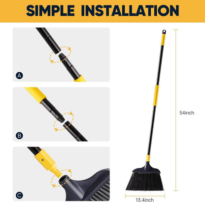 Yocada Robuster Besen für Außenbereich 137 cm, kommerziell, Innenhof, Garage
