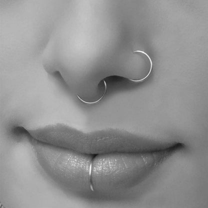 12-16Stk 20G 8mm Nasenpiercings Fake Edelstahl Nase Lippe Ohr Hoop